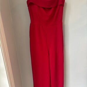 346D Elegant Red Strapless romper NWOT